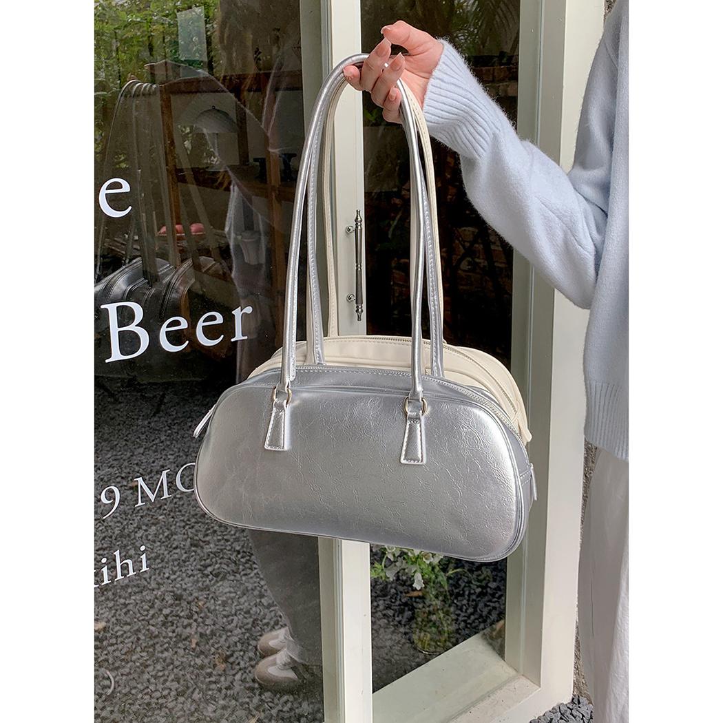 

Женские сумки-тоут 2024 года, трендовые сумки через плечо большой емкости, в байкерском стиле, с несколькими карманами, для поездок на работу, Bolso Mujer серебряный