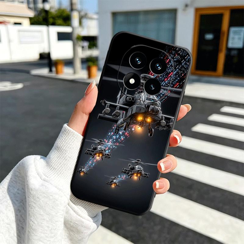 Aircraft Helicopter Formation Soft Phone Case for Xiaomi Redmi Note 12 13 14 15 Pro Plus 11 12S 11S 11T 10 4G Black Cover Back S