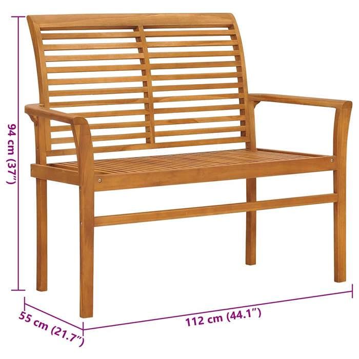 VidaXL Banc de Jardin avec Coussin Meuble d'Extérieur Banc de Patio Meuble de Jardin Banc de Terrasse Gris 112 cm Bois de 3062650