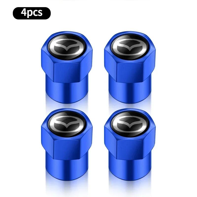 2025 Hot 4pcs Car Badges Wheel Tire Valve Caps Tyre Stem Covers Auto Accessories For Mazda CX5 CX30 CX3 CX7 2 3 Bk 6 Gg Gj 3 6 2