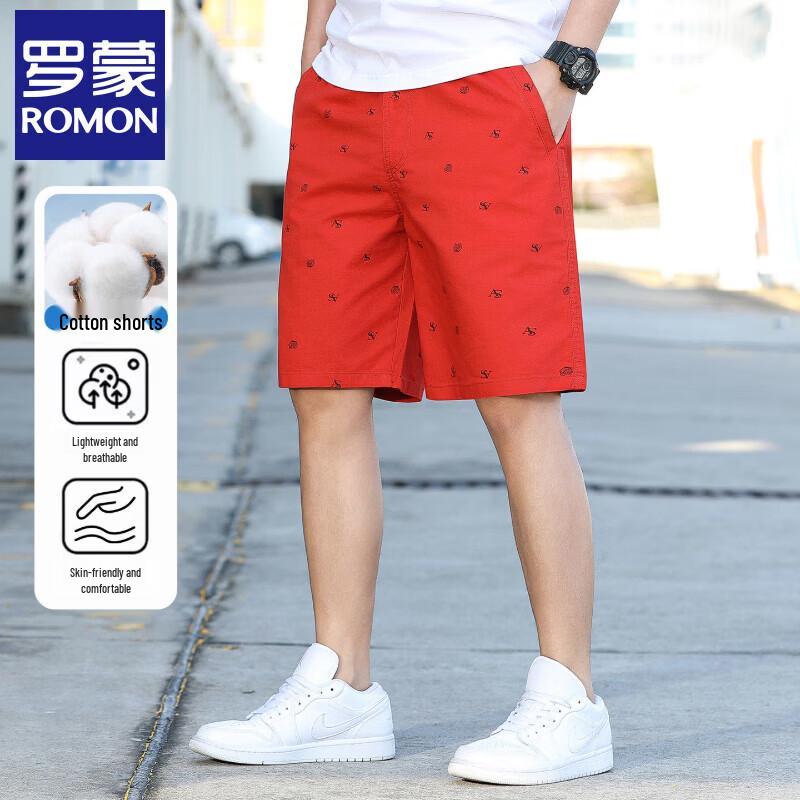Romon Men s Pure Cotton Washed Casual Shorts 5XL