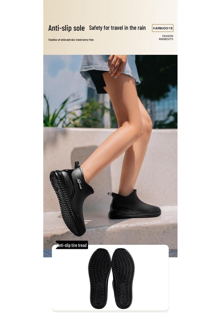 Women's Versatile Waterproof Rubber Rain Boots - Non-slip, Soft Sole, Casual Outdoor Short Boots for Camping