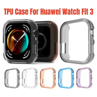 TPU-Hülle für Huawei Watch Fit 3, Halbpackung, Schutzrahmen, Smartwatch-Hülle, Stoßstange für Huawei Watch Fit3, Cover-Zubehör