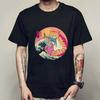 New Fashion Summer Mens T Shirt Casual Short Sleeve Samurai Cat Print Anime Tshirt Men Women Japanese Neko Sushi Wave Tops
