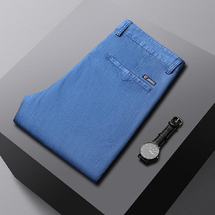 New Summer Tennis Mulberry Silk Jeans Loose Straight Casual Tennis Trousers