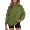 Modischer High-Neck-Hoodie für Damen, locker geschnitten, mit tief angesetzten Schultern, geschlitztem Saum und Taschen