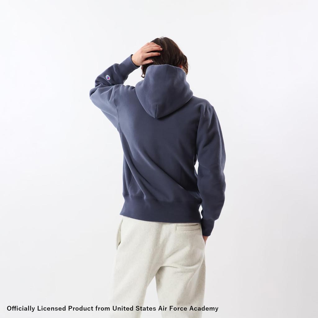 Hoodie Long Sleeve COTTON USA Graphic Print Reverse Hooded Sweatshirt Dark Navy [Champion] 11.5oz Weave(R) REVERSWEAVE(R) C3-Y113 Men's