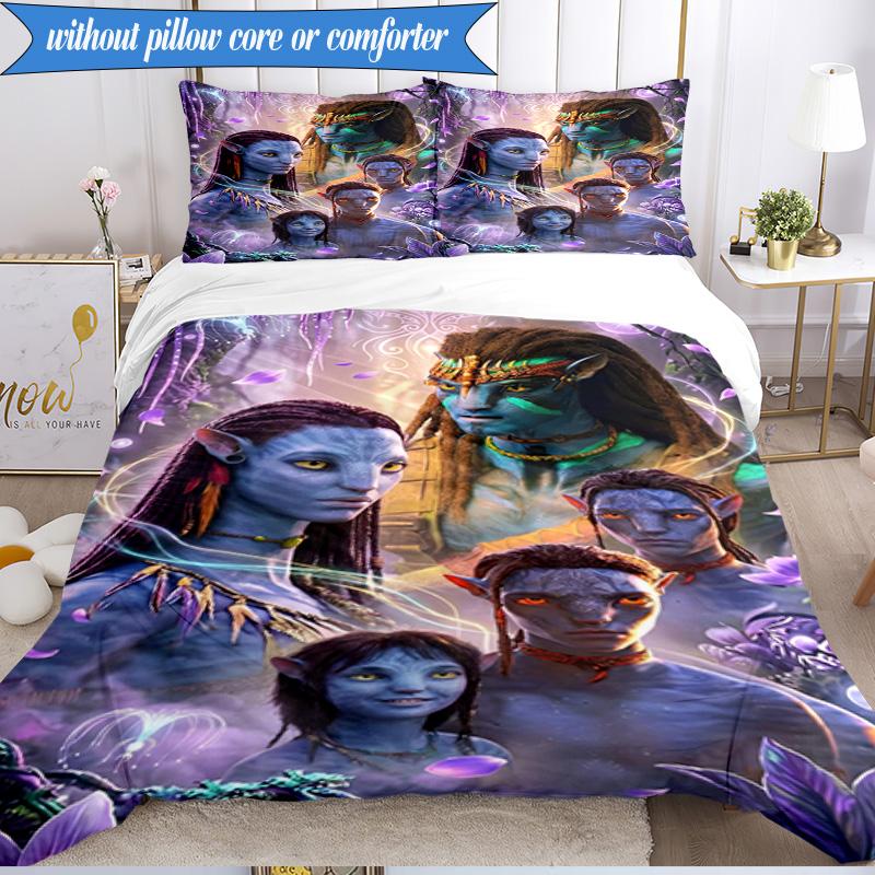 3-teiliges Ava-tar Abenteuer Bettwäsche-Set, Enthält 1 Stück Bettbezug und 2 Stück Kissenbezüge. Perfekt für Schlafzimmer, Wohnheim, Weihnachtsgeschenk für Fans