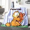 Custom Name Garfield'S Starry Adventure Party Blanket For Couch Bed Plush Cozy Fuzzy Blanket Super Soft Warm Blankets For Fall And Winter 091674