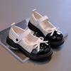 Spring Autumn Children's Leather Shoes with Bowknot Versatile Girls Fashion Mary Jane Shoes Causal Patchwork Kids Princess Shoes