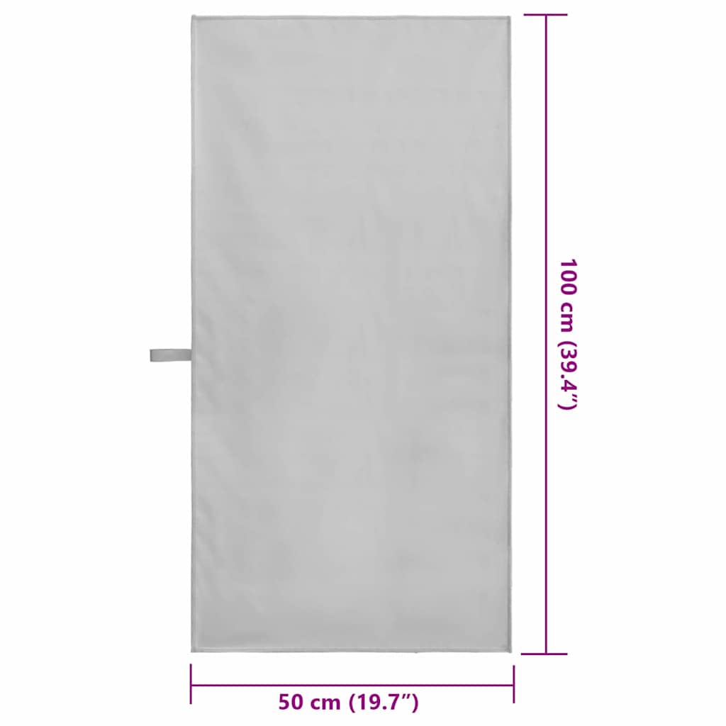 Sports Towels 2 pcs Grey 100 x 50 cm Polyester and Polyamide