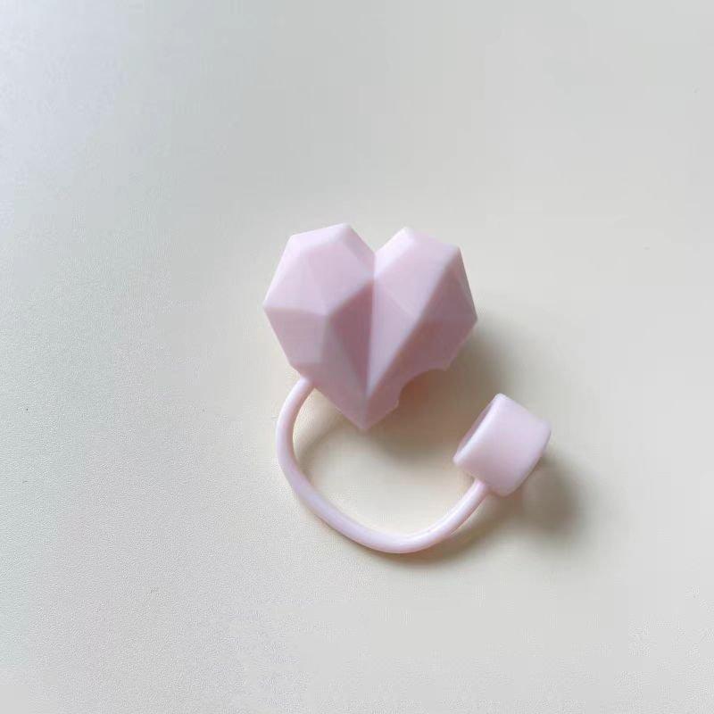 Mushroom-shaped Heart, Angular Design, Toy Pen Cap, Dust-proof Cover, Personalized Beverage Straw Cover, Dust-proof Cap