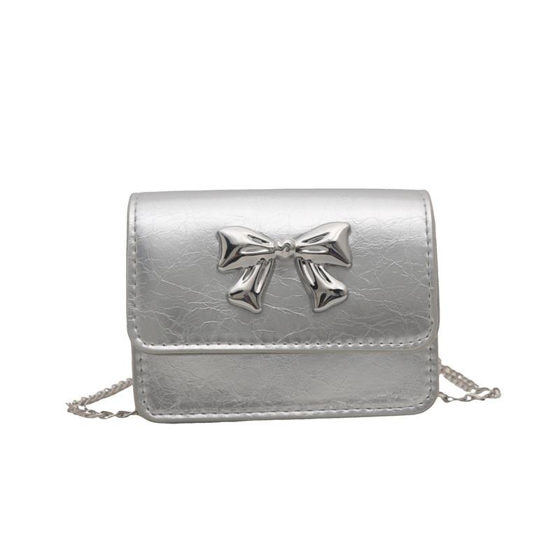 Solid Color Bowknot Single Shoulder Crossbody Square Bag Women Gift Fashion