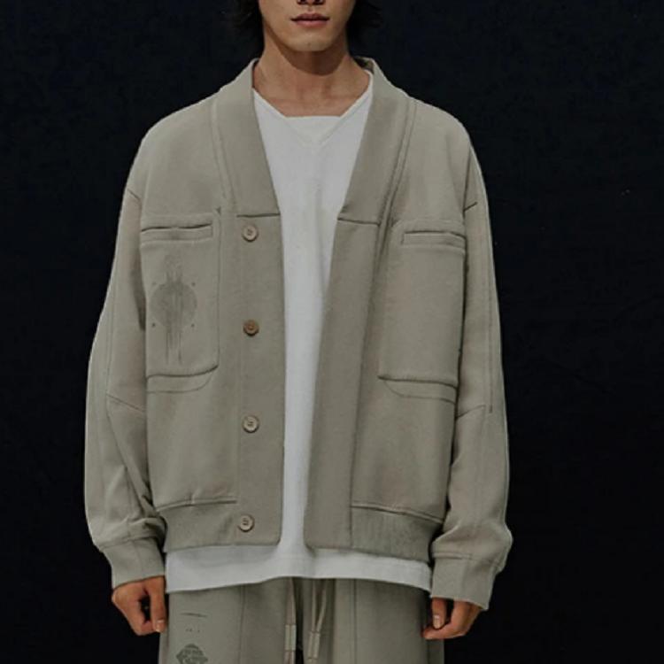 Li Ning X Jackie Chan Kung Fu Series Solid Color Loose Fit Round Neck Long Sleeve T-Shirt Unisex Tops Paper-White AHST623-3