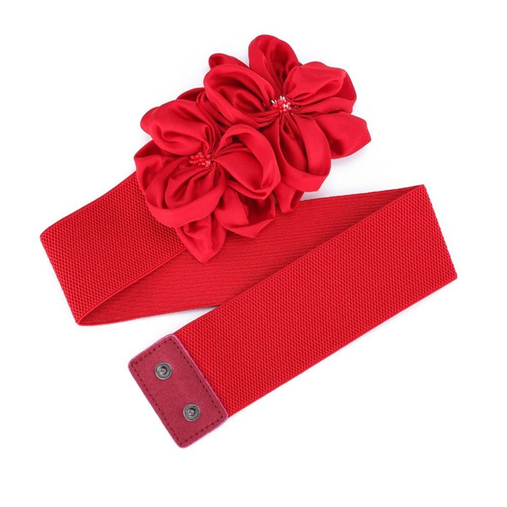 Floral Large Flowers Waistband Chic Ladies Dress Cummerbands  Skirt Dress Coat Decor Accessories