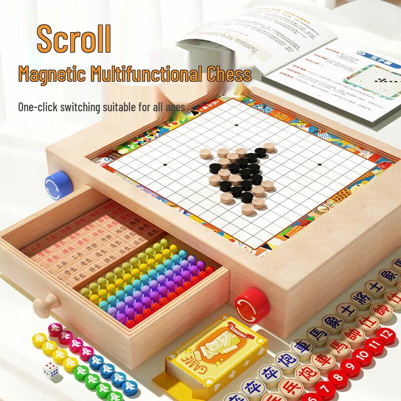 Kids Wooden Multifunctional Educational Board Game Set