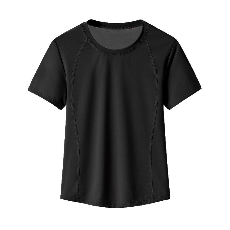 Cross-border Europe, America, waist and thin sports short-sleeved tops, women s casual breathable fitness tops, outdoor running yoga clothes S