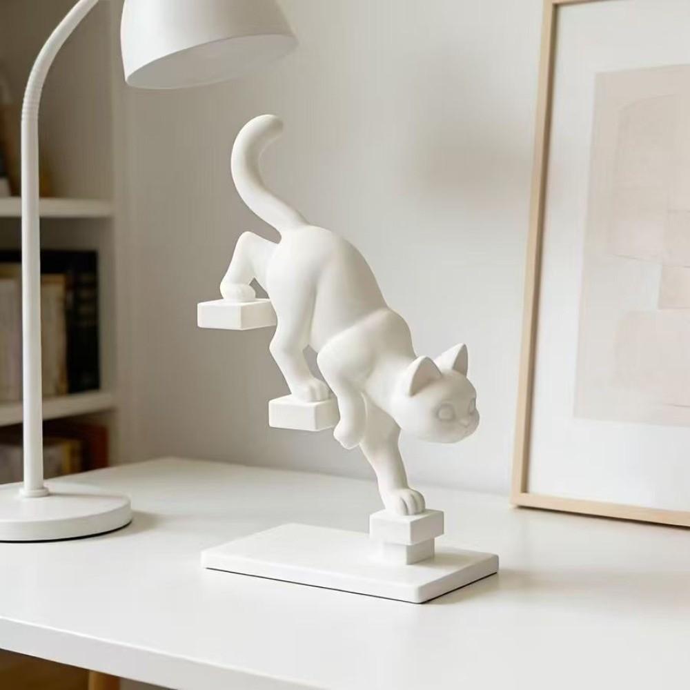 Einzigartige Katzen-Treppensteiger-Statuen 3D-gedruckte Ornamente im nordischen Stil Heimdekoration