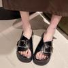 Fashion Slippers Women Summer Outside Wear New Flat Thick Bottom Leisure Beach Slipper Shoes for Women Fashion Buckle Sandals Slides