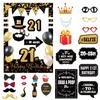 Black Gold Glitter Adult Birthday Photo Booth Props 18th 40th 50th 60th 70th Birthday Party Photobooth Props Anniversary Gift