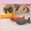 Durable And Bite-resistant Cat Toy Striped Linen Wave Fish With Catnip