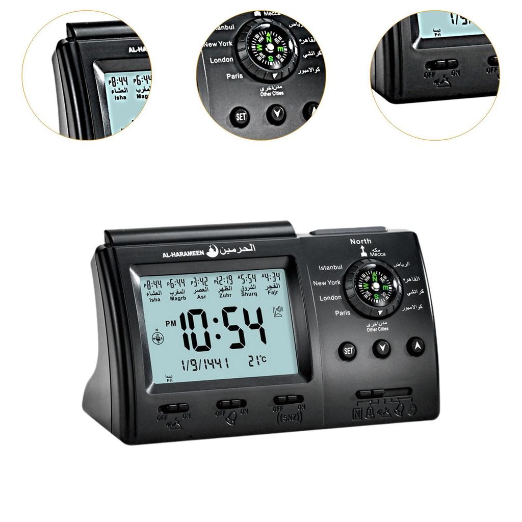 Azan Clock with Prayer Reminder Mosque LED Digital Alarm Clock Islamic Muslim Calendar Temperature Home Bedroom Decoration Gift