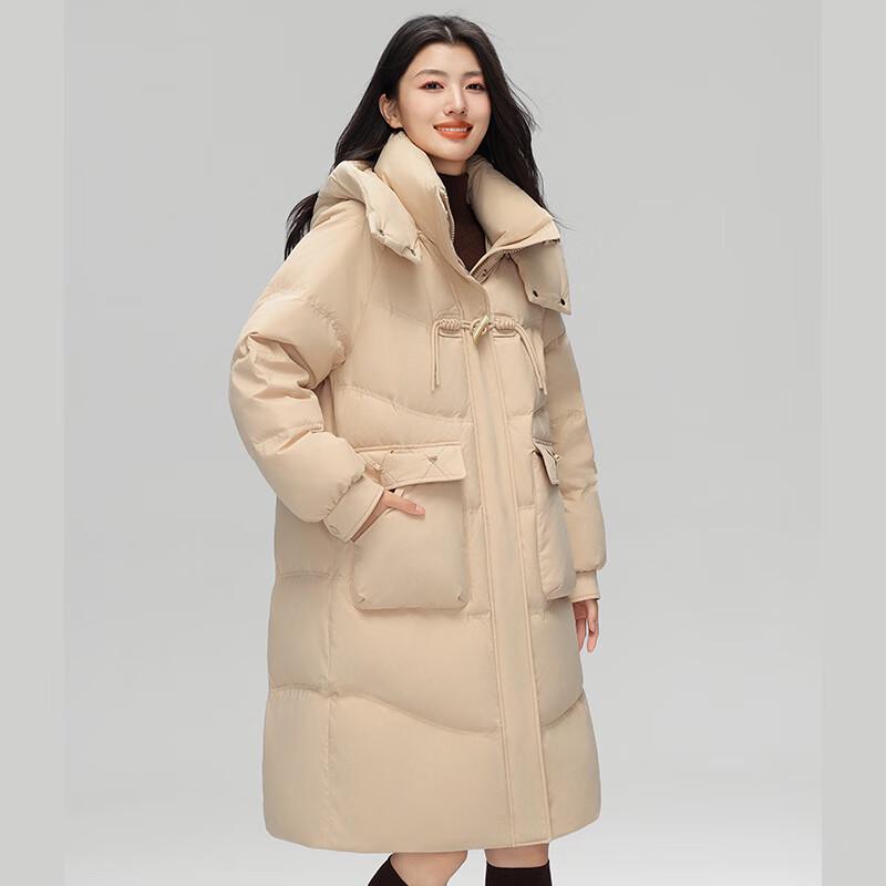

Fengxun Women s Long Hooded Toggle Button Down Parka FXYL6888 S