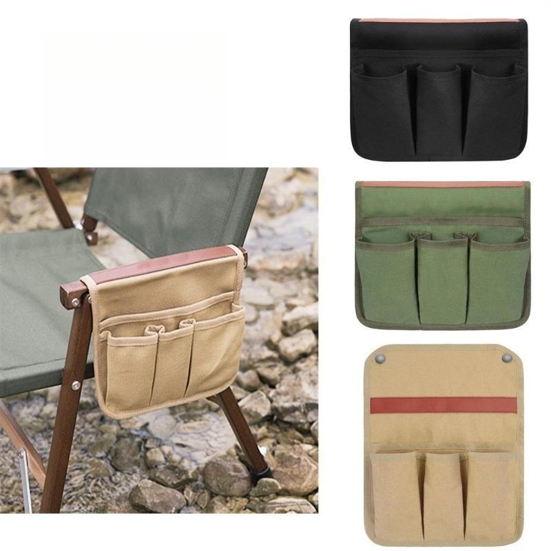 Multifunctional Hanging Side Storage Pouch Outdoor Camping Hiking Gear Accessory Chair Armrest Camping Chair Armrest Organizer