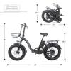 KETELES KF9 Elektrofahrrad 1000W Doppelmotor 48V35AH Lithiumbatterie Faltbares Elektrofahrrad für Erwachsene 20*4.0-Zoll Fat Tire Schnee E-Bike