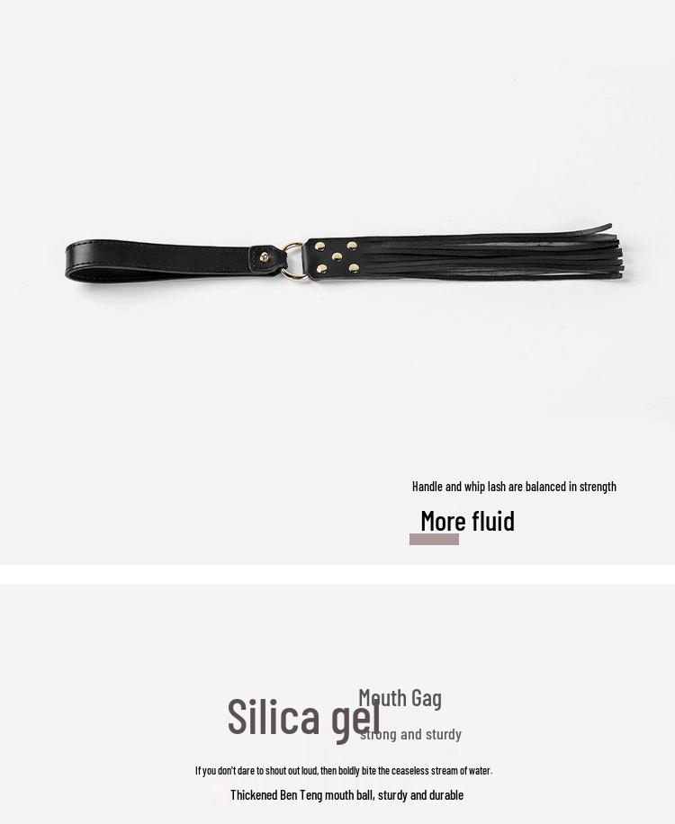 Genuine Leather SM Kit: 10-Piece Set with Paddle, Collar, Leash, Handcuffs, Tail Butt Plug, and More.