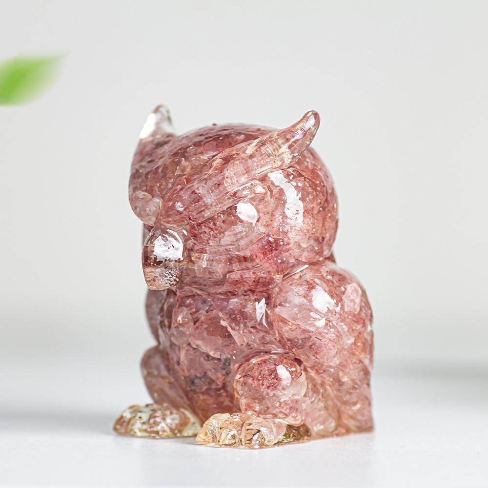 Resin Crystal Owl Figurine Home Decor Gift For Animal Lovers