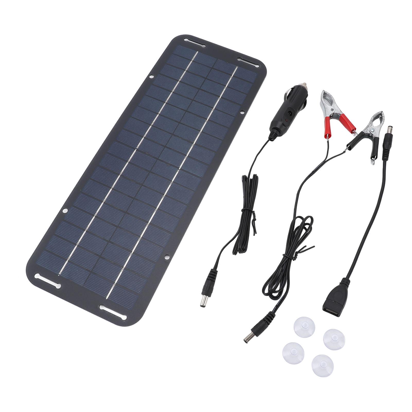 

10W Solar Panel Kit High Efficiency Monocrystalline Lightweight Portable Solar Charger Panel with Cables for Camping