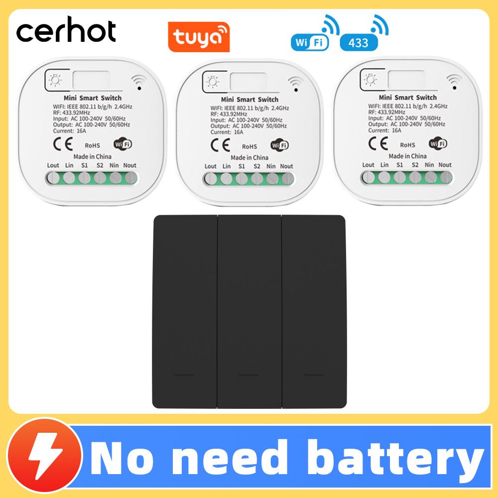 Tuya Graffiti ZigBee Smart WiFi Selbstversorgender Kabelloser Lichtschalter