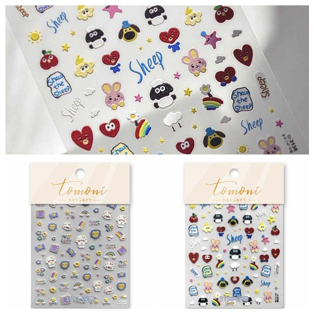 

Manicure Ornaments Cartoon Dog Nail Decals Cartoon Sheep Nail Stickers Girls to3191