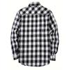 Camicia Cappotto Uomo Autunno Inverno Stampa a Quadri Maniche Lunghe Tasca sul Petto Reversibile
