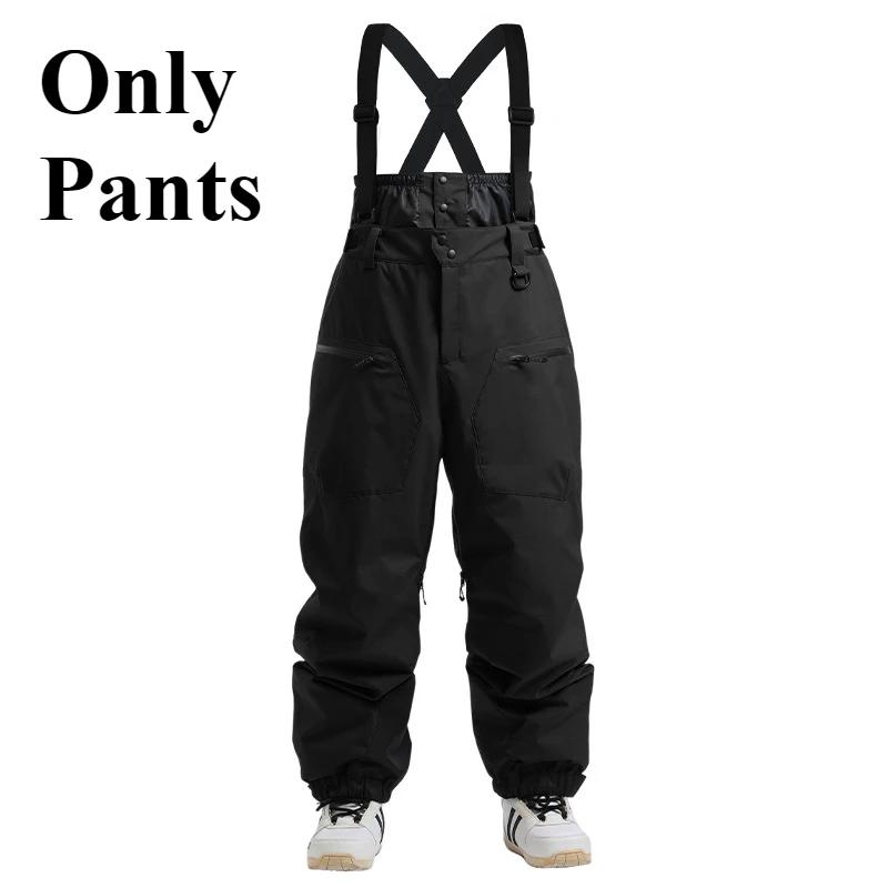 

New Men Skiing Pants Winter Thickening Warm Ski Overalls Windproof Snowboard Trousers Outdoor Loose Snow Clothes Waterproof Pant S чёрный
