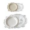 Lace Embossing Tray Molds Heat Resistant Easy Demold For Making Candle Jewelry Tray Decorative Plate Gypsum Decoration