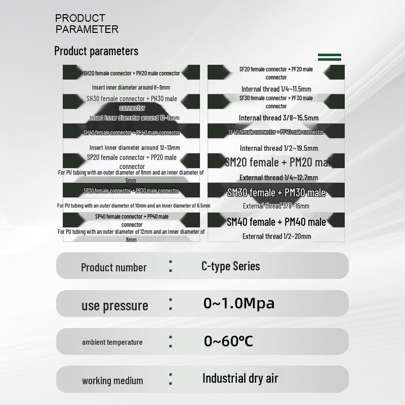 C-type Self-locking Pneumatic Quick Connector - Air Hose & Air Gun Male/Female Quick Connect Plug Accessories