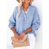 Women's Solid Color Single Breasted Long Sleeved Shirt Top