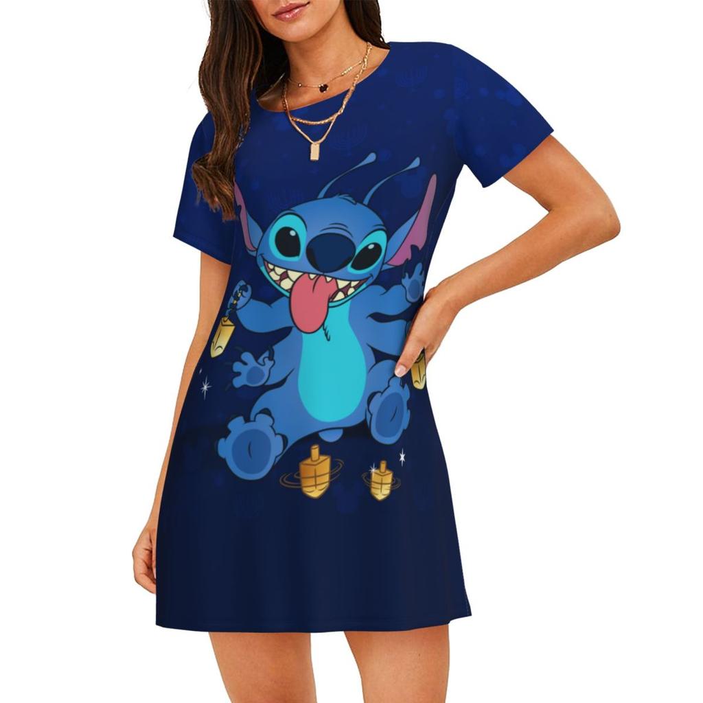 Casual Loose Crew Neck Women's Fashion Print Casual Dresses