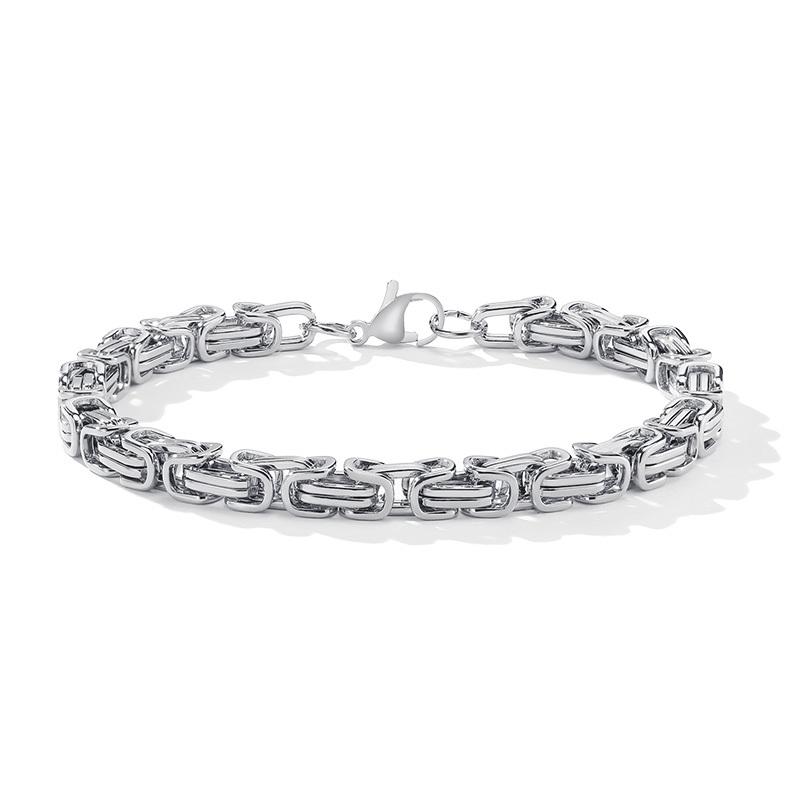 Vnox Oxidized Stainless Steel Byzantine Bracelets, Mens Metal Punk Wristband, Vintage Retro Mens Fashion Jewelry
