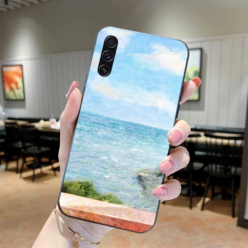 Custodia per Telefono con Illustrazione Pittura ad Olio per Realme GT 2 9i 8i 7i Pro X50 X2 C35 C21 C20 C11 C3 Cover Nera Morbida