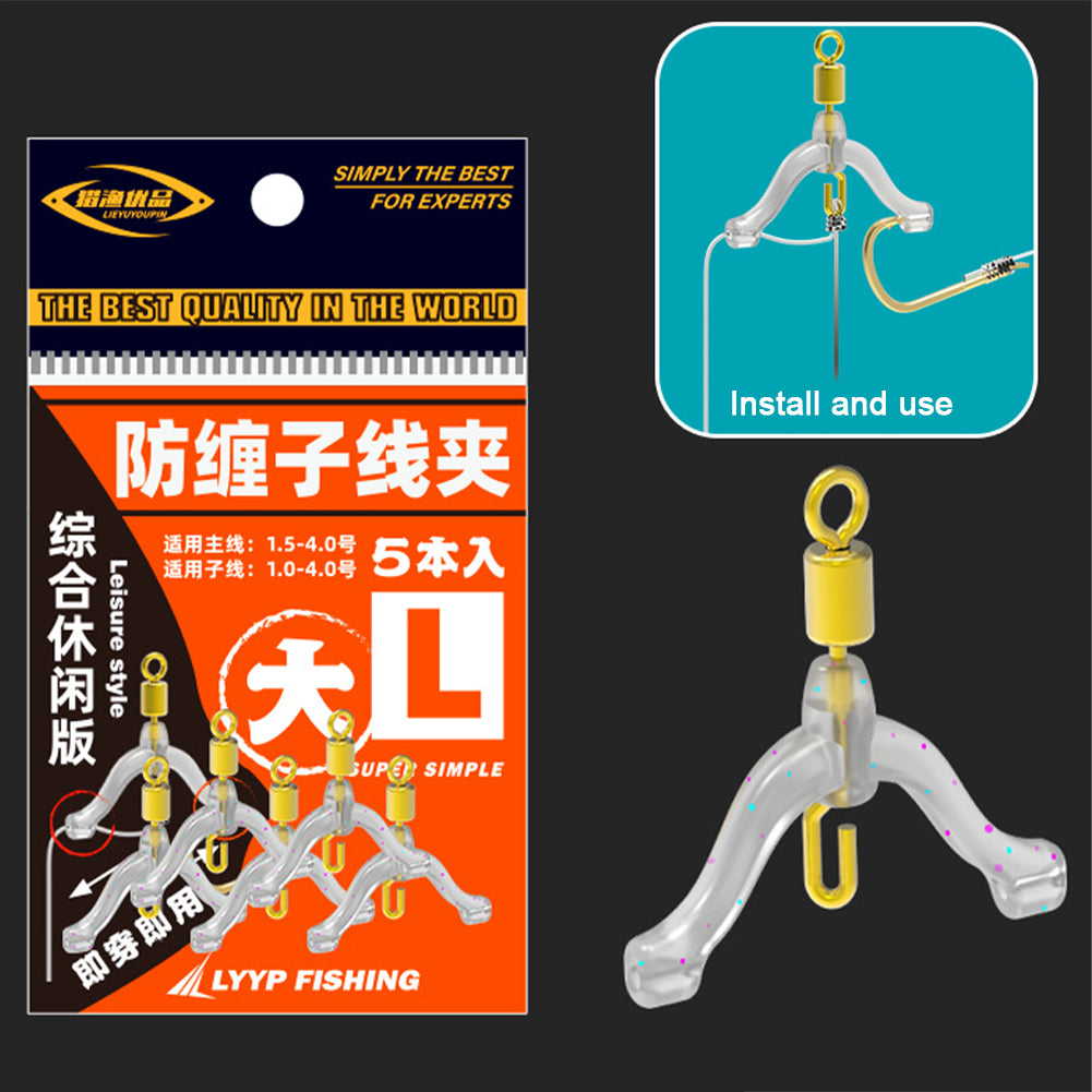 Double Hooks Contactor Device Subline Anti-winding Bifurcation Separator Splitter Space Bean Fishing Line Swivel Tying Tool