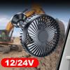 USB Single Head Car Fan 12V/24V with Suction Cup Windshield Desk Fan 360 Degree All-Round Car Air Fan for Vehicle Home Office