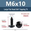 Yigu Black Zinc 304 Stainless Steel Phillips Large Flat Head Self-Tapping Screw