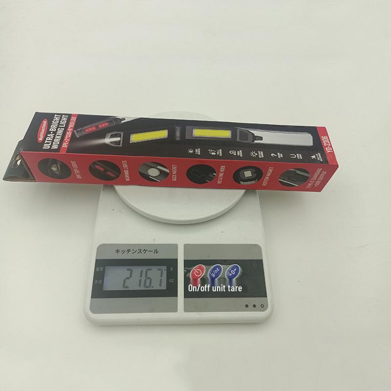 Folding Portable Handheld Work Light with Magnetic Hook and COB for Outdoor Inspection and Maintenance