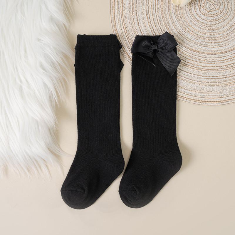 Șosete pentru bebeluși și copii mici de marcă nouă, toamnă iarnă, șosete lungi până la genunchi pentru copii fete, bumbac cu fundă mare, stil spaniol, șosete de podea pentru copii