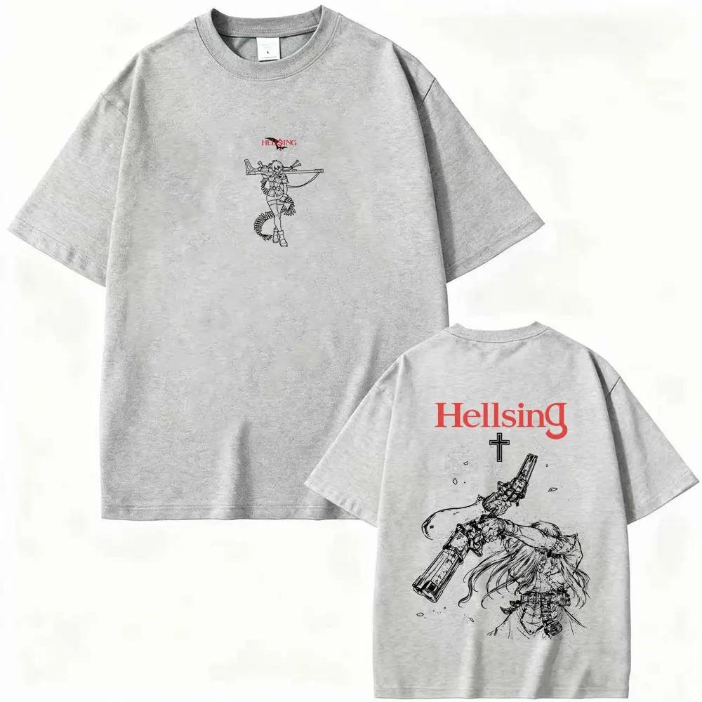 2026 Anime Hellsing Abraham Van Helsing Vampir Alucard Grafik T-Shirt Herren Damen 90er Manga Lässiges Übergroßes T-Shirt Männliche Mode T-Shirts