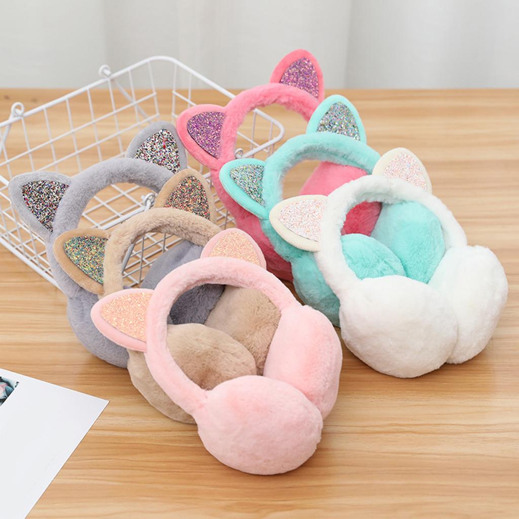 Cartoon Cat Ear Warm Ear Muffs for Adult Teens Thick Ear Covers for Warmth Cold Weather Winter Activity Ear Protectors