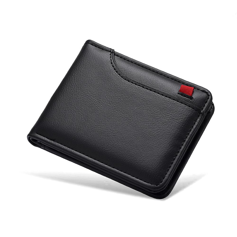 Ultra-Thin Mini Short Wallet for Men with ID Card Bank Card Slot And Po Window Business Casual Wallet for Young Men